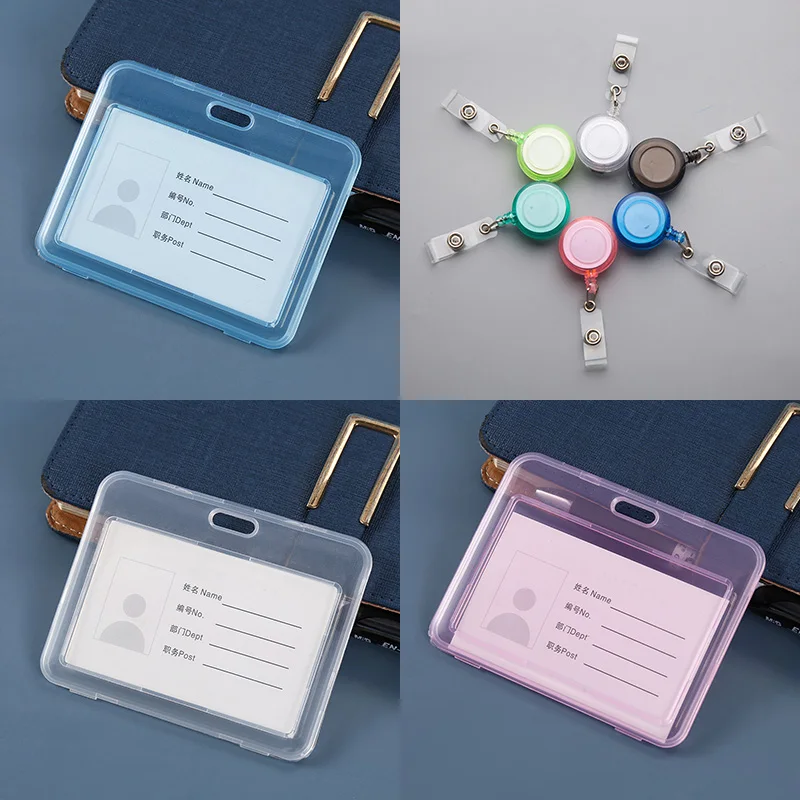 Transparent PVC Card Cover Sleeve Business Bus Bank Credit Card Badge Bag Student Kid Women Waterproof Clear ID Card Holder Case