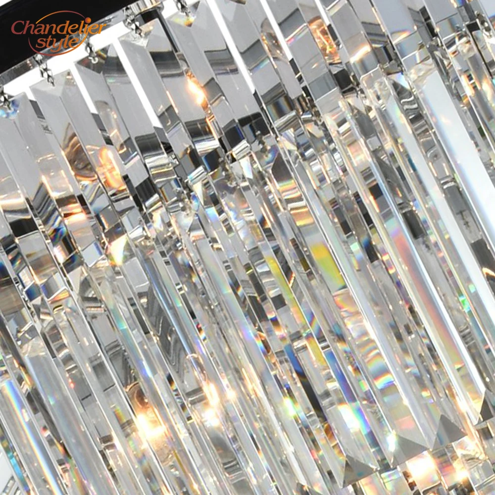 

Modern Crystal Prism Chandelier Lighting Luxury Large Big Cristal Chandelier Stair Case Light Fixtures for Home Hotel Decoration