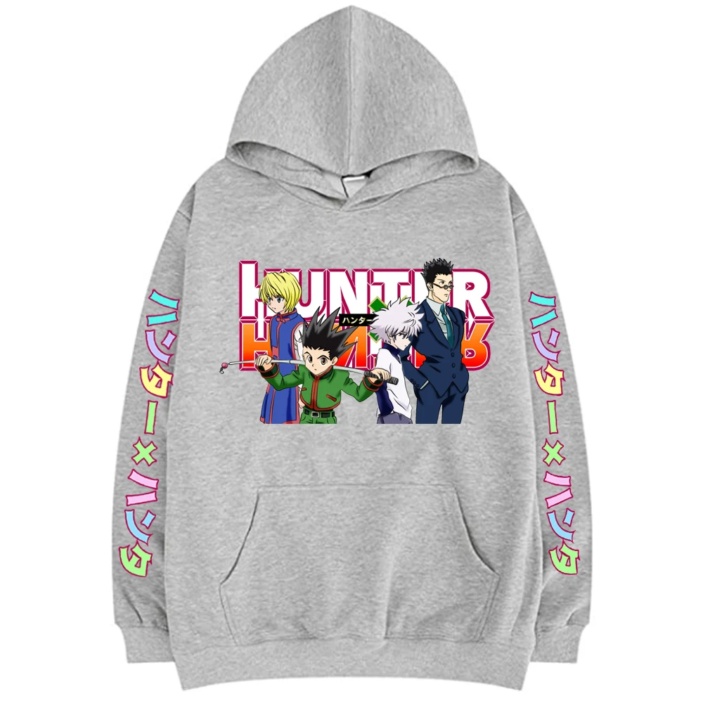 

Hoodies Unisex Hunter X Hunter Harajuku Japanese Anime Killua Leorio Kurapika Gon Hisoka Printed Hoodie Couple Streetwear Coat