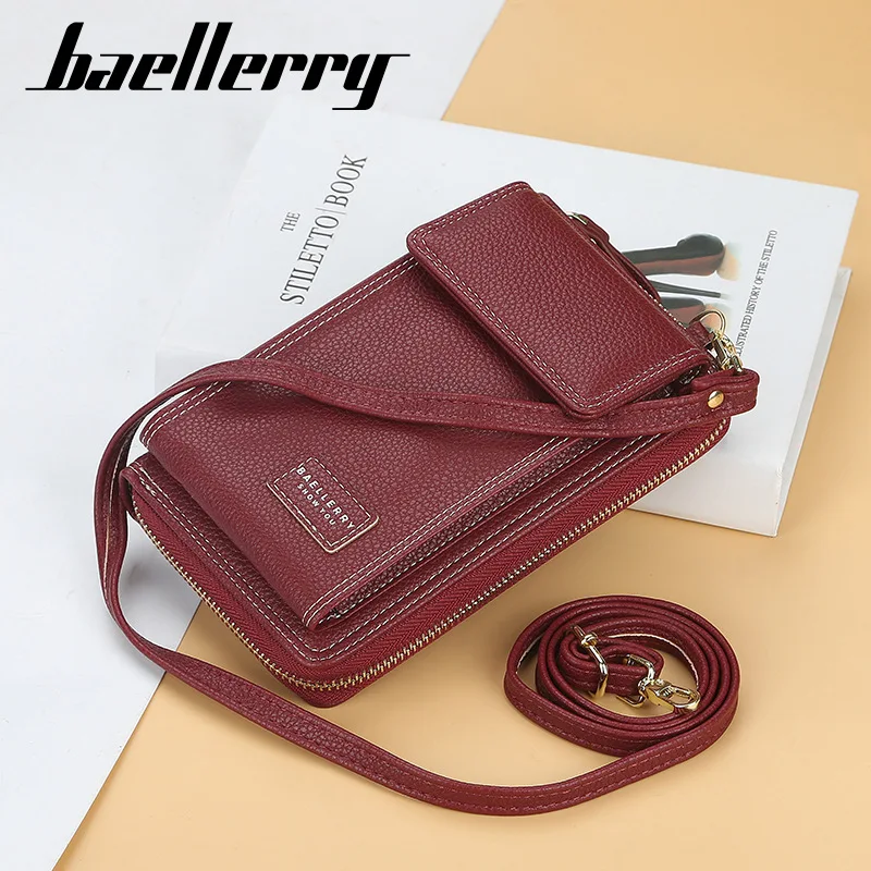 Модный кожаный кошелек сумки на плечо Женская цепочка мобильный телефон карман
