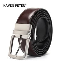 mens leather belt reversible buckle luxury brand male waist cowskin belts for jeans rotated designer accessories high quality