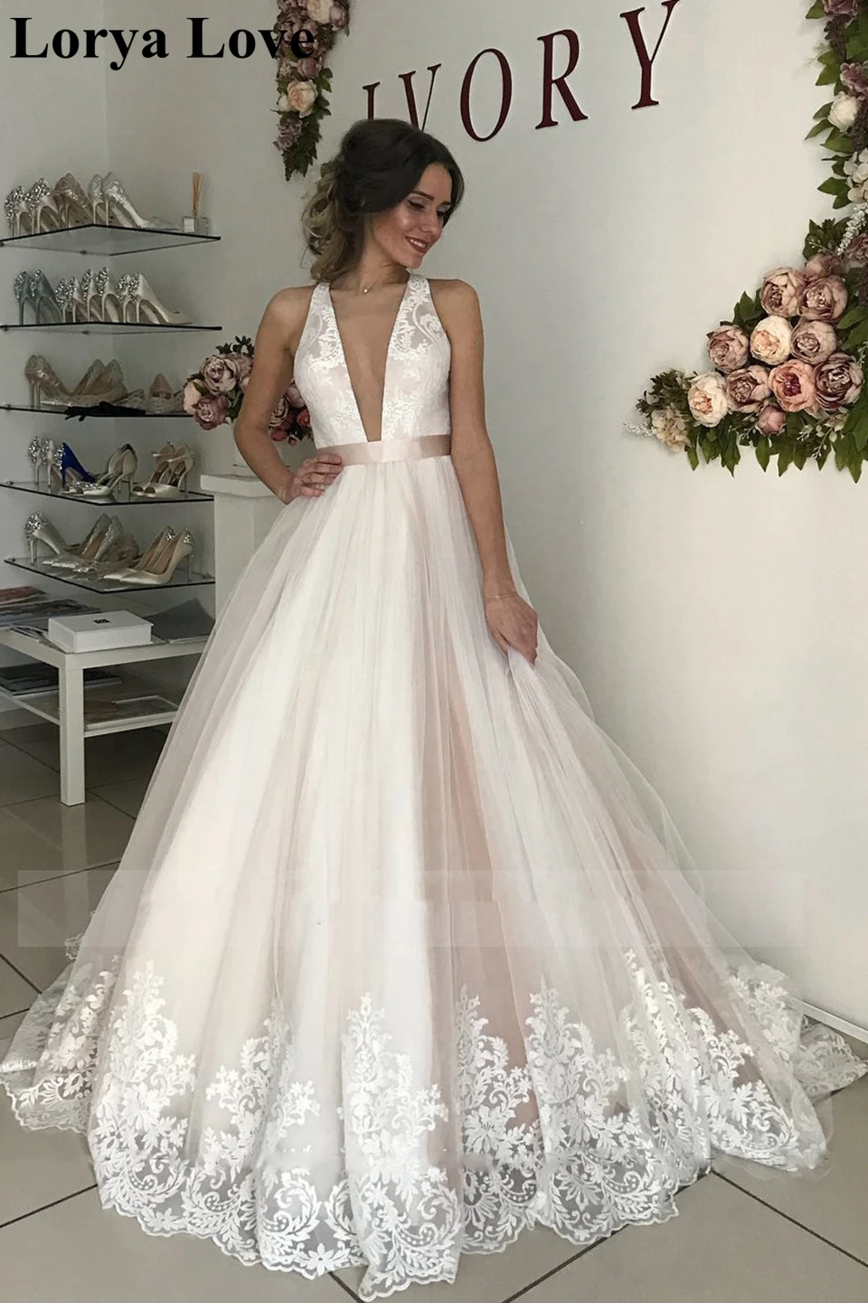 

White/Ivory Sexy Boho Beach Wedding Dresses 2020 Summer Plus Size A-Line Backless Tulle Bridal Gowns Elegant Vestidos De Novia