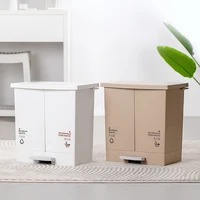 japanese storage bedroom square trash can cover office accessories recycling trash bucket 2 compartments poubelle dustbin eh50tc