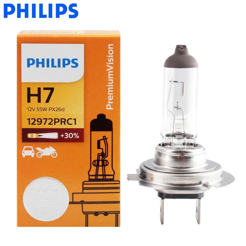 Philips 100% оригинальные H7 12 В 55 Вт PX26d Premium Vision Standard автомобильные лампы для фар