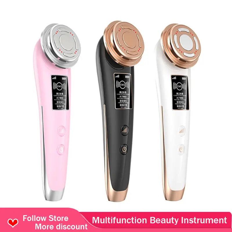 Ультразвуковой Фотон Красота машина массажер для лица Уход за кожей подъемное