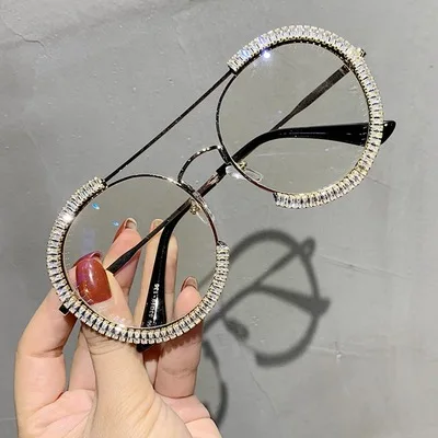 

New fashion retro round sunglasses ladies sunglasses transparent flat mirror