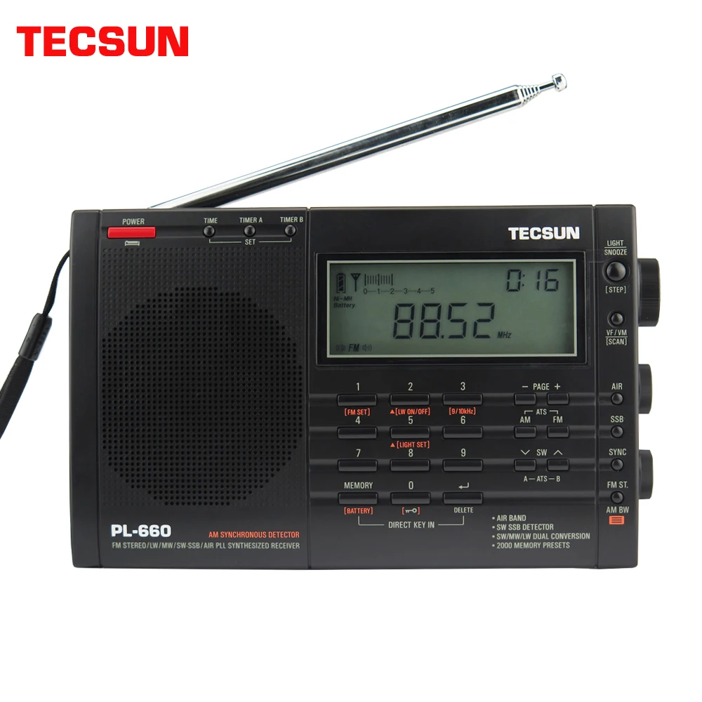 Tecsun-receptor de Radio de alta sensibilidad PL-660, sintonizador Digital ESTÉREO FM/MW/SW/LW, con sonido fuerte y amplio rango de recepción