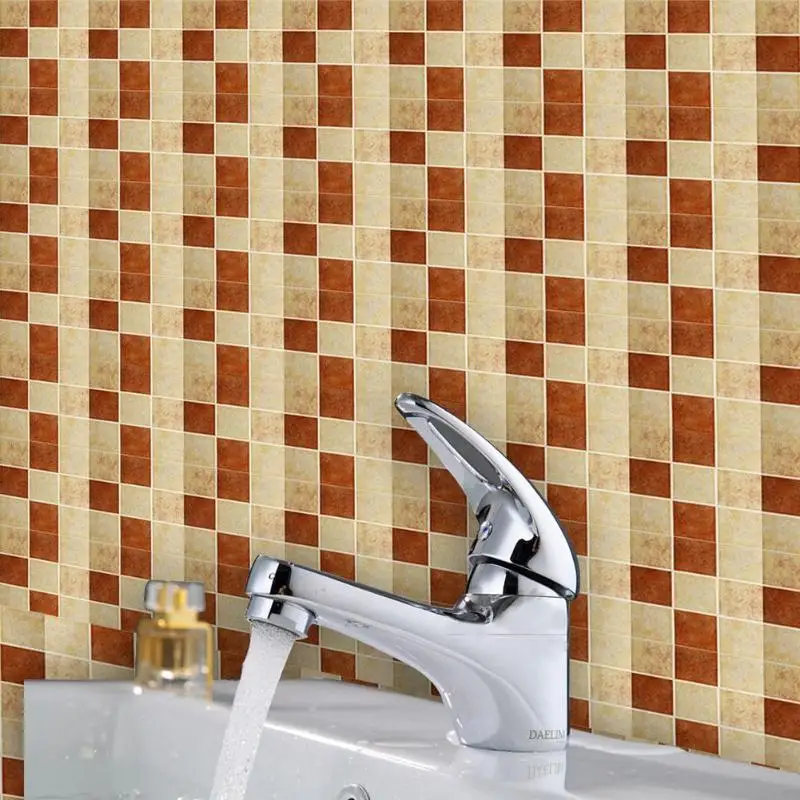 6 шт. настенные плитки водонепроницаемые наклейки для ванной кухни современная