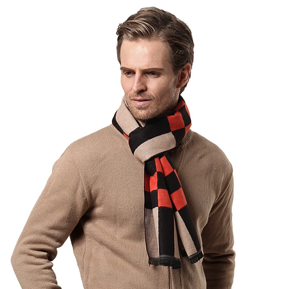 

Осень-зима 2019 мужской шарф для отдыха теплые утепленные деловые кашемировые шарфы для людей среднего и пожилого возраста геометрический уз...