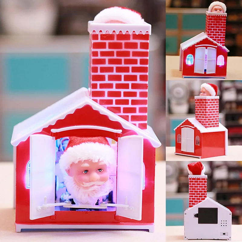 Рождественская электрическая плюшевая кукла игрушки Санта Клаус поднимающийся