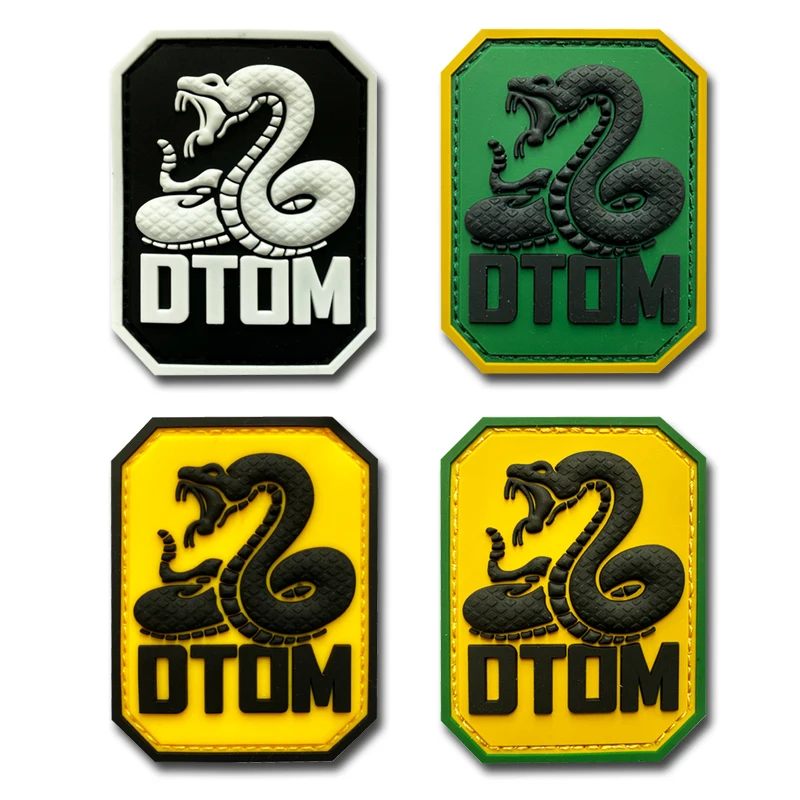 

Don't tread on me snake 3D PVC Rubber Hook patch Tactical military armband Badge hook Cloth Stickers Shoulder Emblem Applique