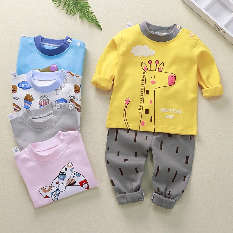 Новинка 2021 пижамный комплект для мальчиков и девочек Милая футболка с длинным
