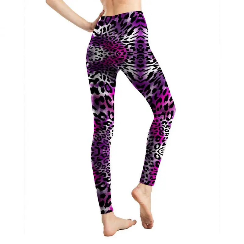 

New ladies skin-friendly soft digital printing leggings animal print leopard snake print cropped trousers flower pants