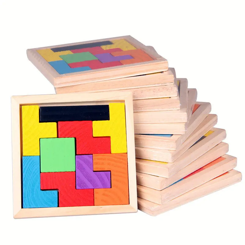 Головоломки волшебный Tangram детские деревянные развивающие игры хобби Детские