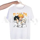 Yakusoku No Said Neverland Harajuku аниме футболки мужские модные летние футболки топы футболки уличная одежда Harajuku забавные