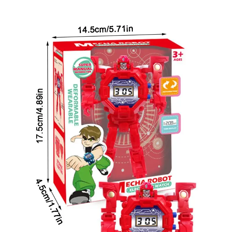 Часы-трансформеры детские электронные наручные креативные Мультяшные фигурки