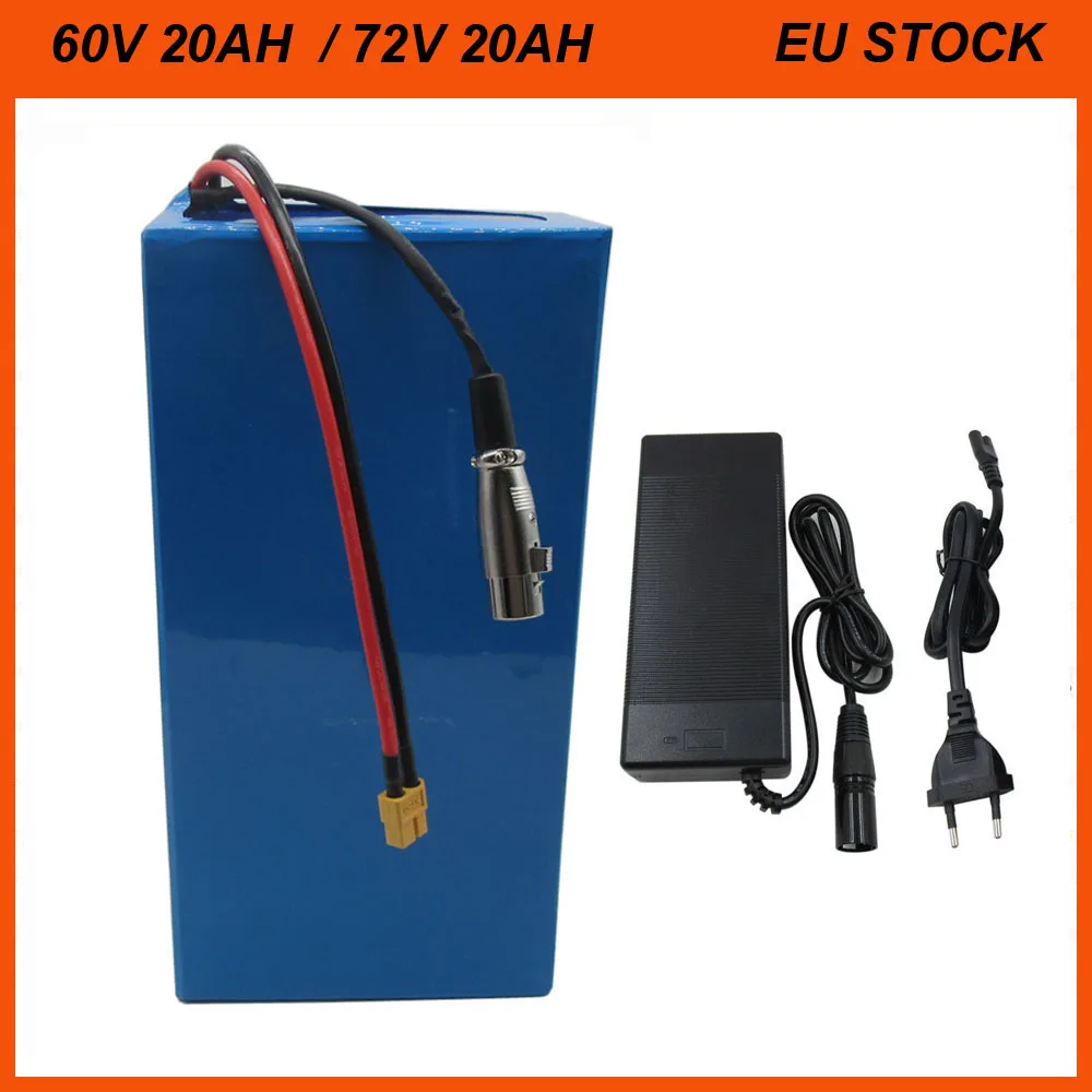 

2000W 16S 60V 20AH Lithium ion Ebike Batterie Akku 20S 72V Electric Bike Scooter 18650 Motorcycle Battery Pack XT90