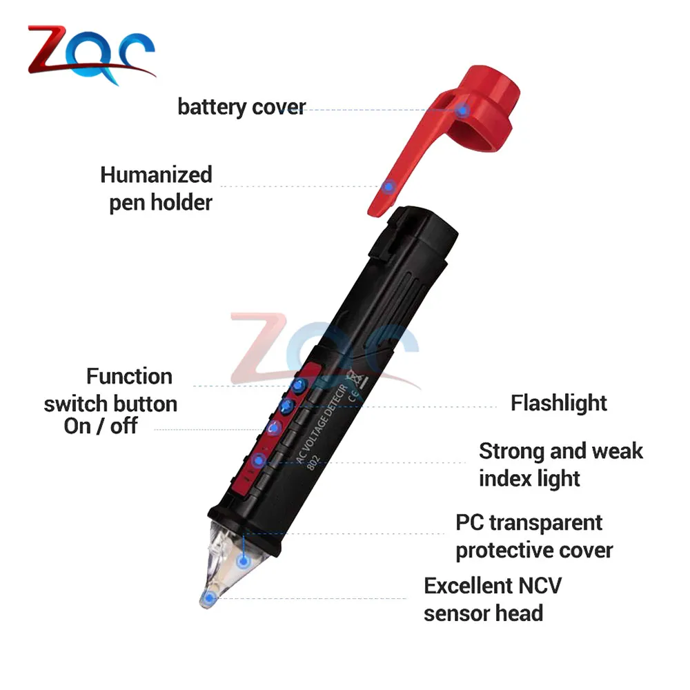 LED Digital 12V-1000V AC Voltage Detectors Non-Contact Socket Wall Tester Pen Voltmeter Meter Volt Current Electric Test Pencil |