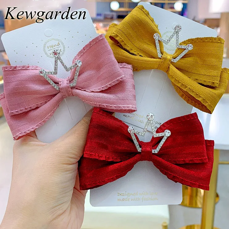 

Kewgarden Children's big bow hairpin crown hair accessories children's headdress 3Pcs