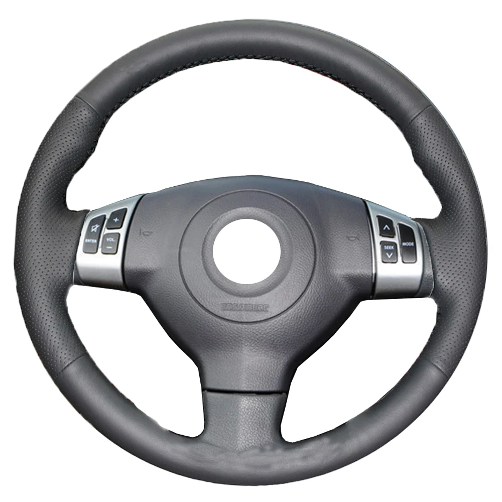 Черный чехол рулевого колеса автомобиля KUNBABY из натуральной кожи для Suzuki SX4 Alto Old
