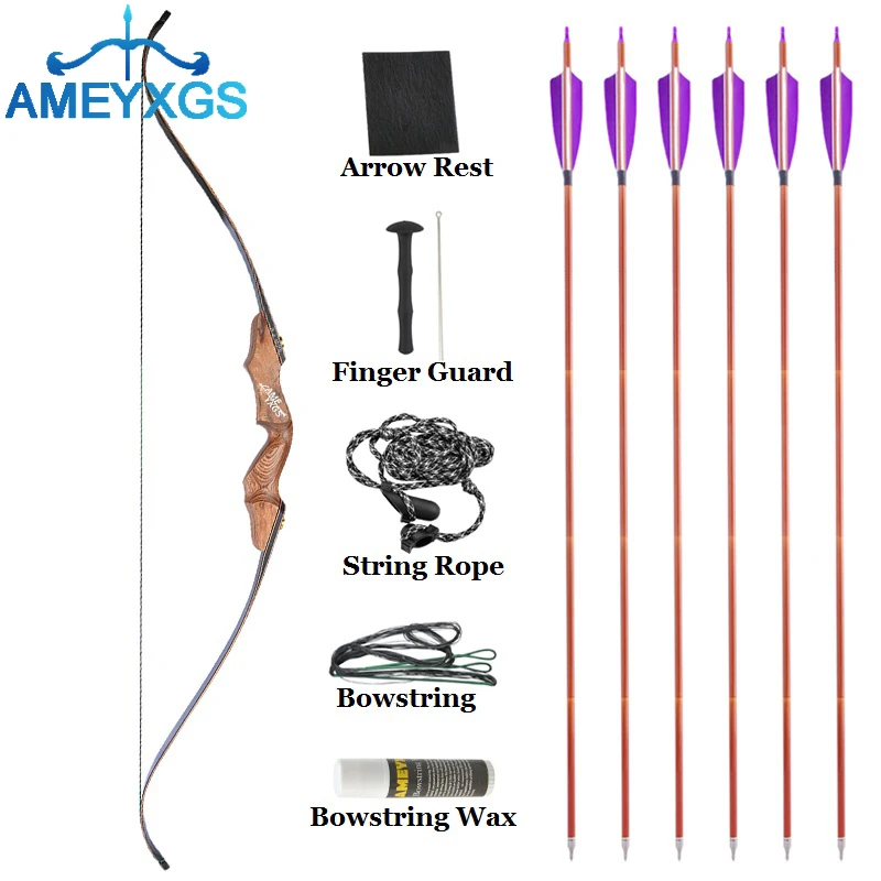 

Набор рекурсивного лука 60 дюймов, 30-60 фунтов, традиционный лук ручной работы для занятий спортом на открытом воздухе, охоты, стрельбы