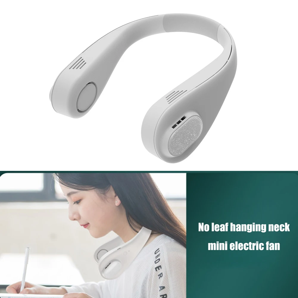 USB Rechargeable Mini Bladeless Fan Hanging Neck Mute Sports Fans Personal Outdoor Travel Electric Air Cooler | Бытовая техника