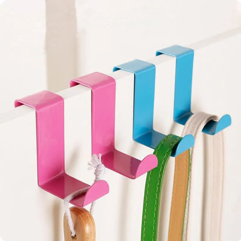 

4PCS The Stainless Steel Kitchen Accessories on The Door Creative Nail-free Door Seamless Coat Rack Coat Hook