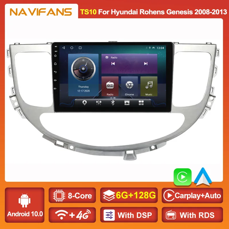 

Мультимедийный проигрыватель для Hyundai Rohens Genesis 128-2008, 6 + 2013 ГГц, Android 11, GPS-навигация, автомагнитола IPS