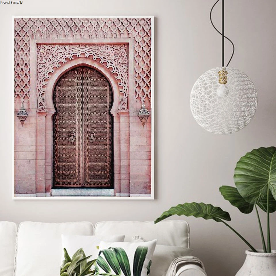 

Medieval European Architectural Art Posters Different Doors and Rooms Aesthetic Decoration Frameless Canvas Oil Painting Photos