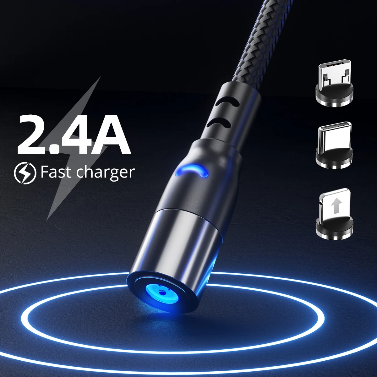 Магнитный зарядный USB-кабель anmon Type-C Micro USB магнитный кабель провод для iPhone Huawei xiaomi