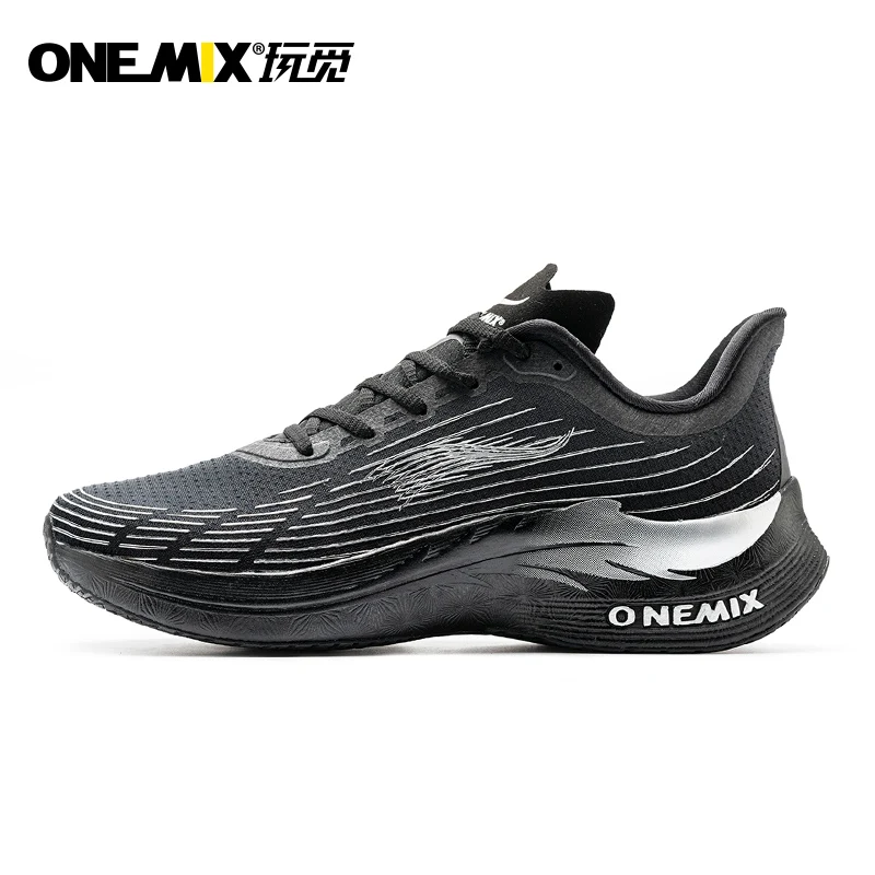 Onemix Carbon plate Running Shoes Men 2023 New Professional Marathon Cushion Sneakers Shox Absorption breathable Sports Shoes images - 2