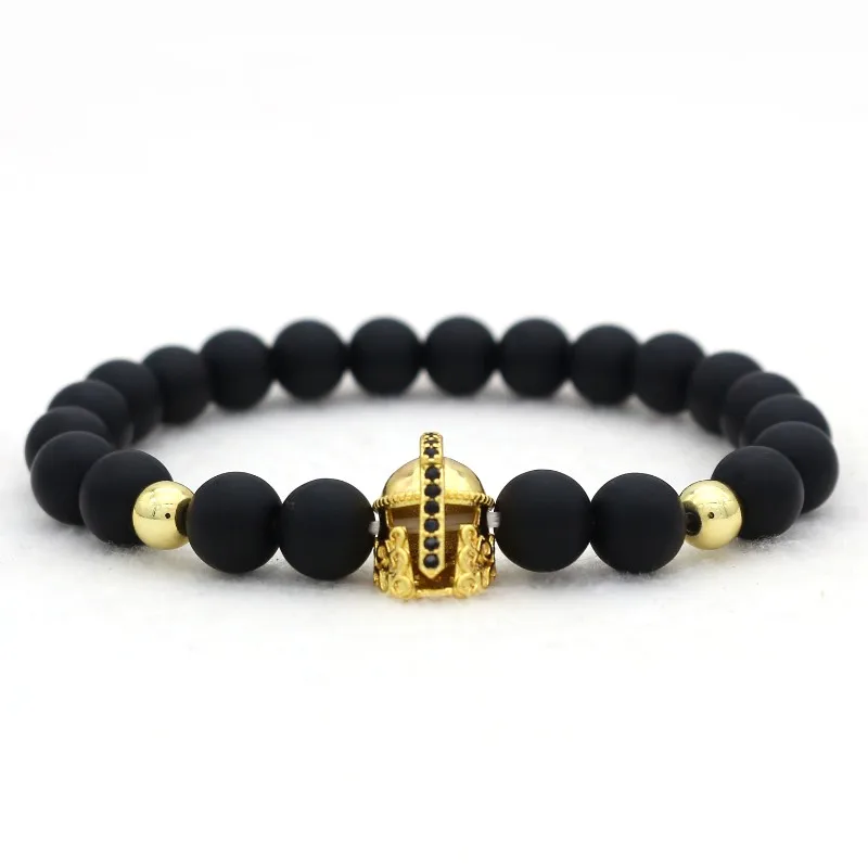 Мужской матовый браслет с искусственными камнями | Украшения и аксессуары