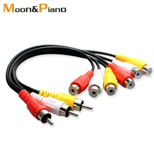 3RCA Jack to 6RCA сплиттер Аудио Видео Провода кабели 3rca к 6rca кабель папа