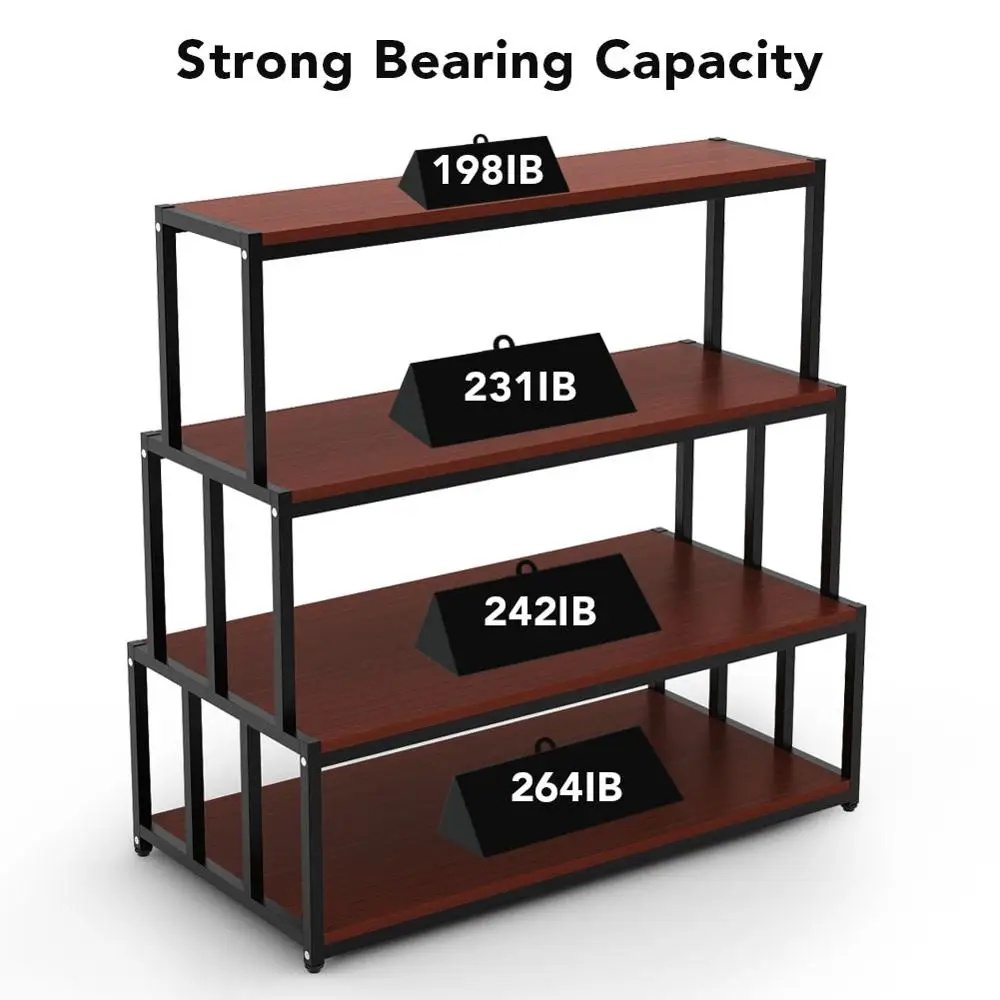 4 ярусная стойка для пекарей сверхмощная открытая хранения полка дома|Книжные