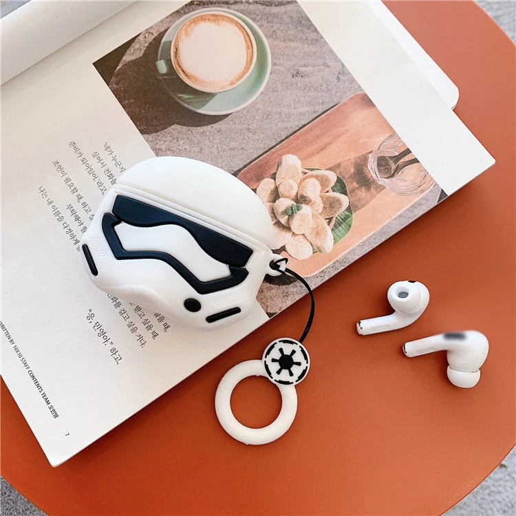 

Classic Anime Stormtrooper Airpods Case Soft Silicone Star Wars Figures Bluetooth Earphones Cover Cusion for Airpods Pro and 2