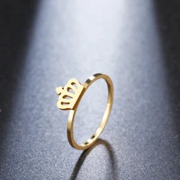 dotifi for women fashion rings crown welding jewelry stainless steel gold and silver color engagement party gifts r331