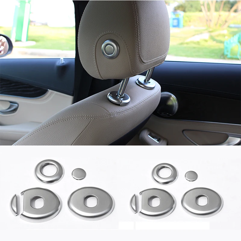 

Car Headrest Lifting Button Adjusting Decorative Cover Trim Fit for Mercedes Benz C Class W205 C180 C200 C260 GLC 2015-19 E W213