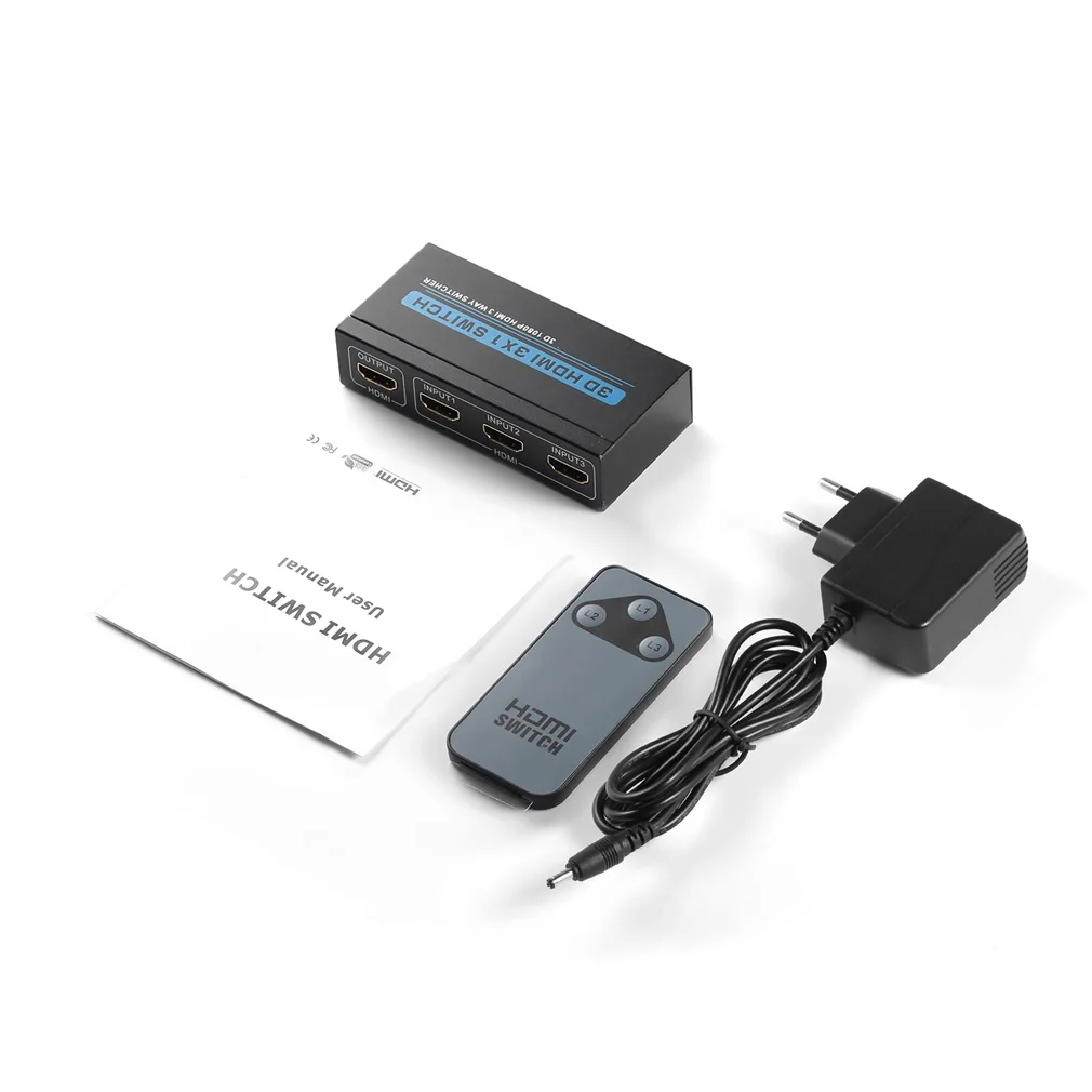 Цифровой 3/5 Порты и разъёмы HDMI переключатель с пультом дистанционного управления ИК Беспроводной пультом дистанционного управления и AC Мощность адаптер HDCP 1,3 отвечающих требованиям глубокий Цвет до 12-разрядный UK/штепсельная вилка европейского стандарта