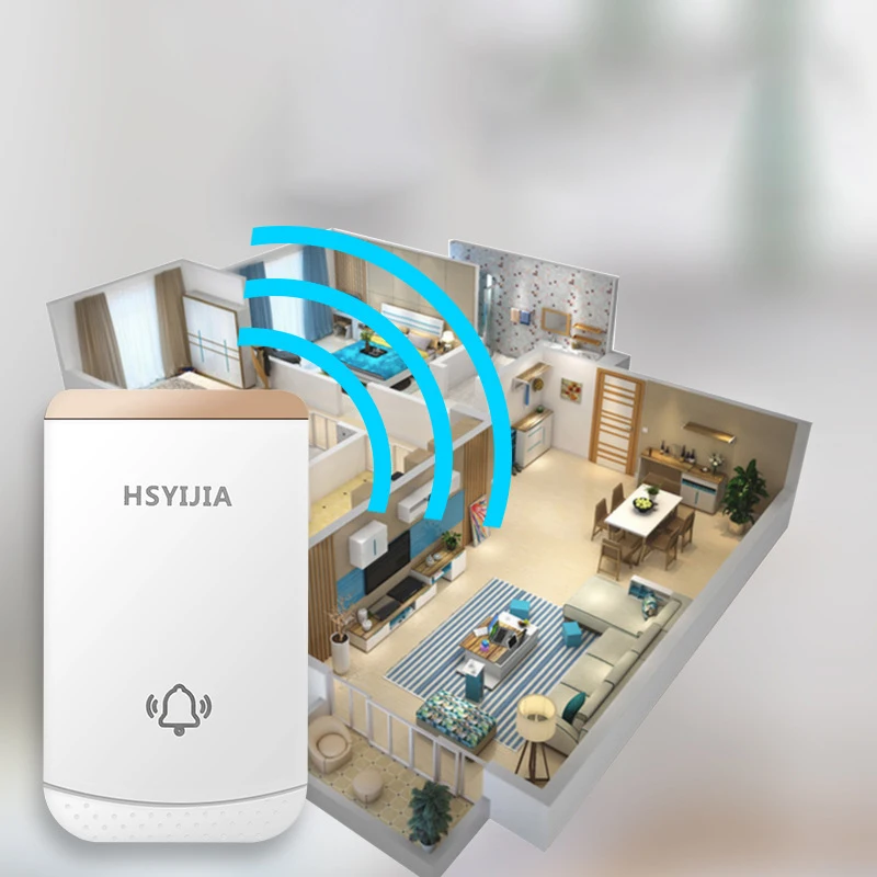 Беспроводной дверной звонок водонепроницаемый 300 м дистанционный США ЕС