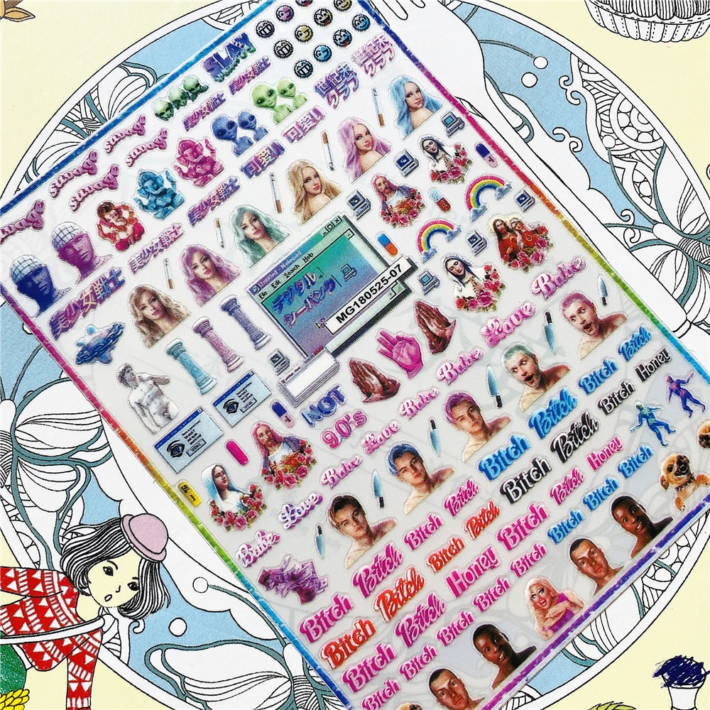 

MG180525-07 MG190602-03 MG190301-06 Fair lady 3D Back glue Nail Art Stickers Decals Sliders Nail ornament decoration