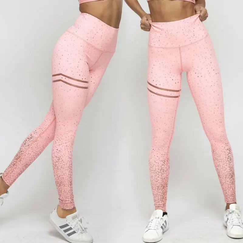 Брендовые новые женские леггинсы весна лето 2020 с принтом в горошек тонкие