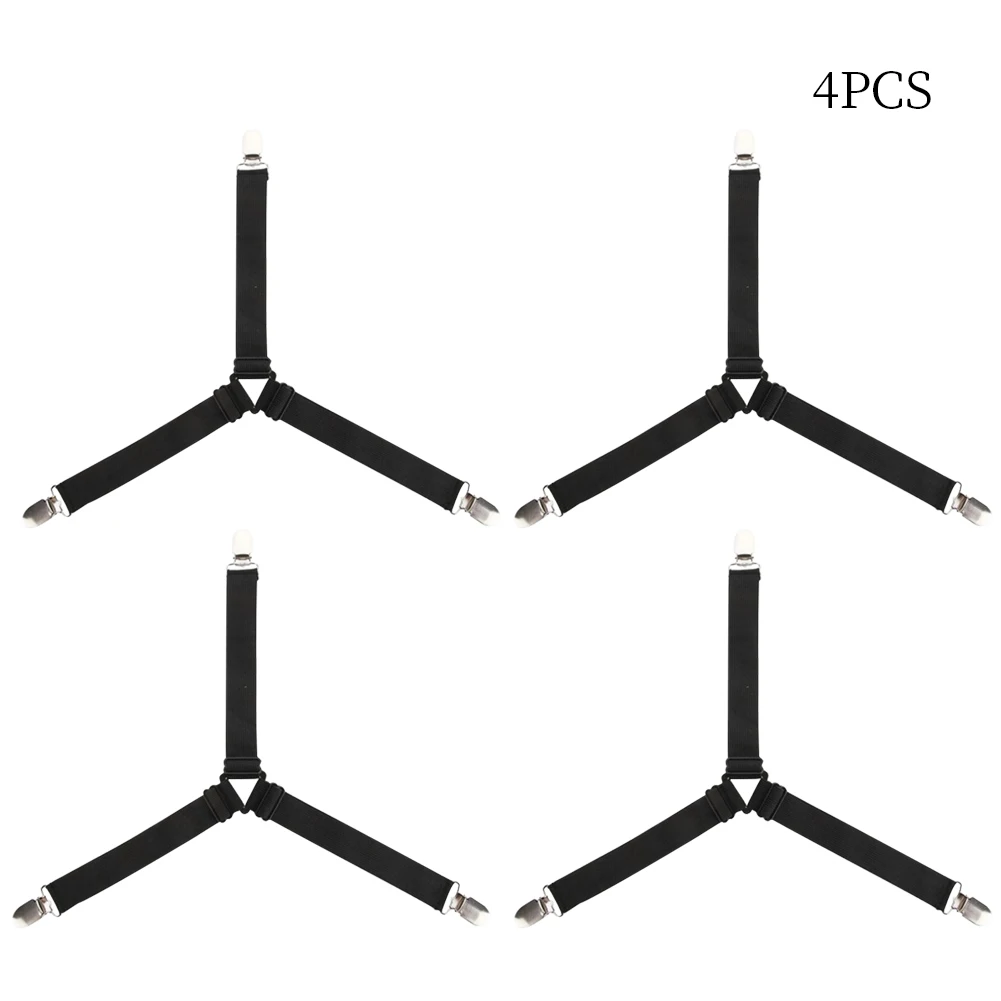 

4pcs/pack Bed Mattress Non Slip Home Elastic Adjustable Quilt Sheet Clip Bedroom Straps Fastener Holder Gripper Corner Fixation