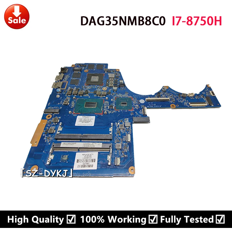 

For HP 15-AX TPN-Q173 Series Laptop Motherboard I7-8750H DAG35NMB8C0 L22039-001 L22039-501 L22039-601