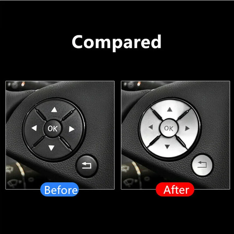 Silver Inner Steering Wheel Button Cover Trim For Mercedes-Benz C E S W204 W212 | Автомобили и мотоциклы