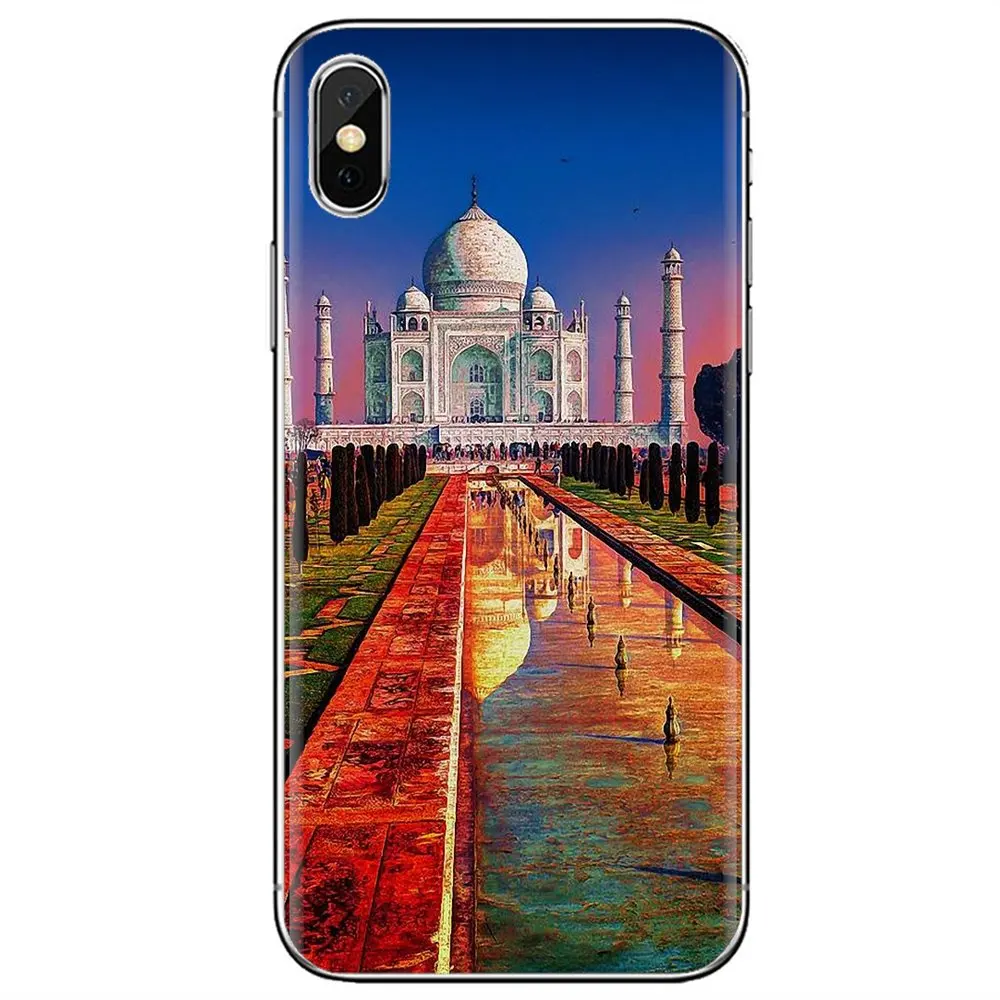Silicone Phone Skin Case For Samsung Galaxy S6 Edge S10 Lite Plus Core Grand Prime Alpha J1 mini Elegant Taj Mahal India scenery | Мобильные