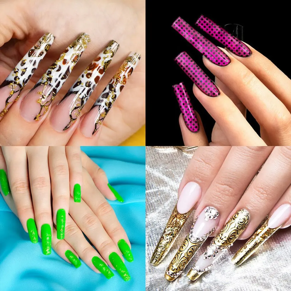 

BENT60 Lengthened Denim Nail 480 Pcs Nail Sheet Non-crease French Flat Head Nail Easy To Use Fashionable Nail