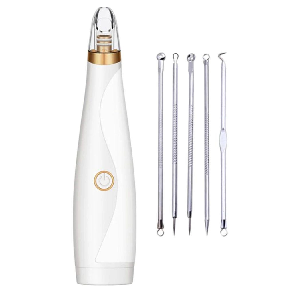 6 in 1 Electric Blackhead Remover Nose Pore Pimple Face Cleaner Extractor Kit