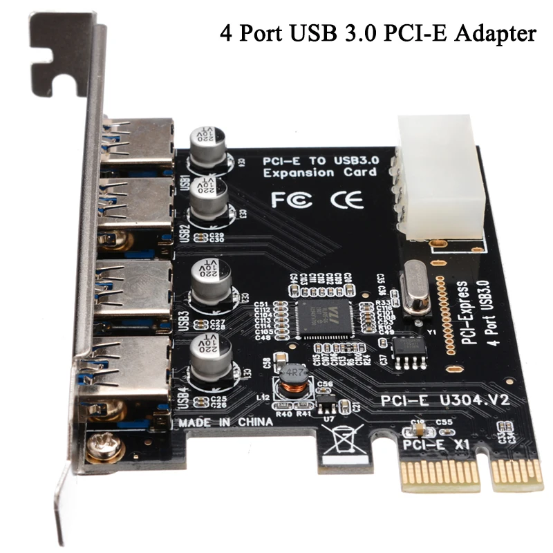 

PCI Express 4 Port PCI-E To USB 3.0 HUB PCI-E Adapter Expansion Card Adapter For Desktop