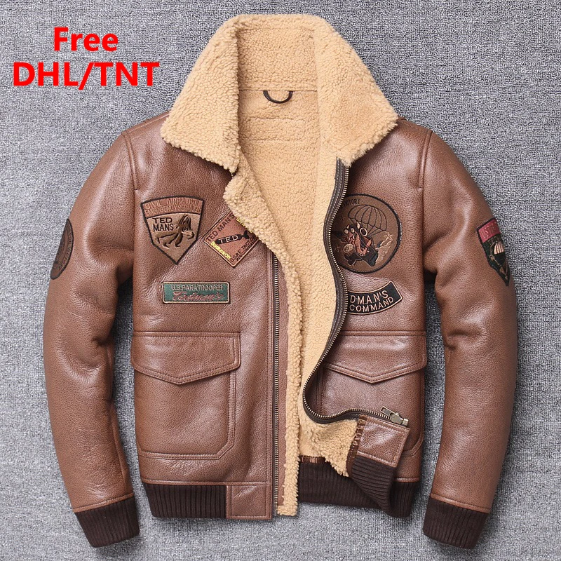 DHL бесплатно быстро доставка роскошный коричневый Для мужчин из овечьей шерсти