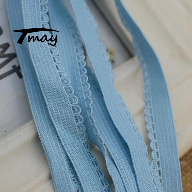 Эластичные ленты небесно голубого цвета #1653 8 ярдов/партия кружевная отделка
